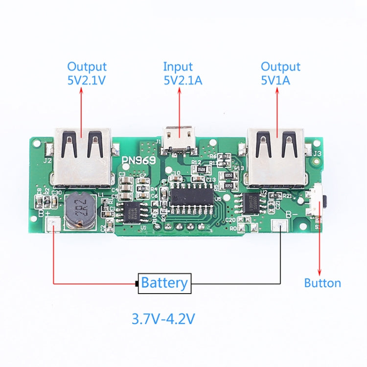 5V 2A Charging Port Boost Module Dual USB Output Digital Display Charging Module
