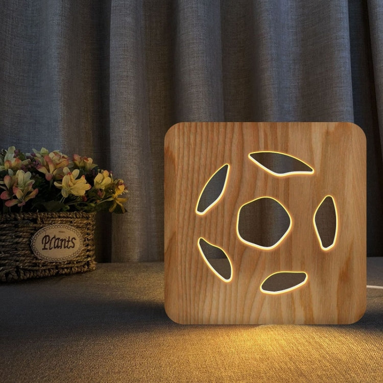 FS-T1992W 2.5W Football Shape Solid Wood Table Lamp LED Night Light(Warm White Light)