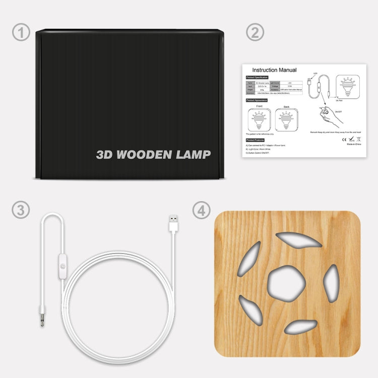 FS-T1992W 2.5W Football Shape Solid Wood Table Lamp LED Night Light(Warm White Light)