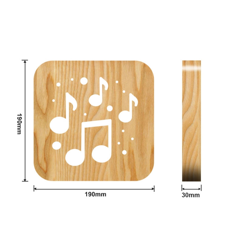 FS-T1880W 2.5W Musical Note 3D Solid Wood Lamp LED Night Light(Warm White Light)