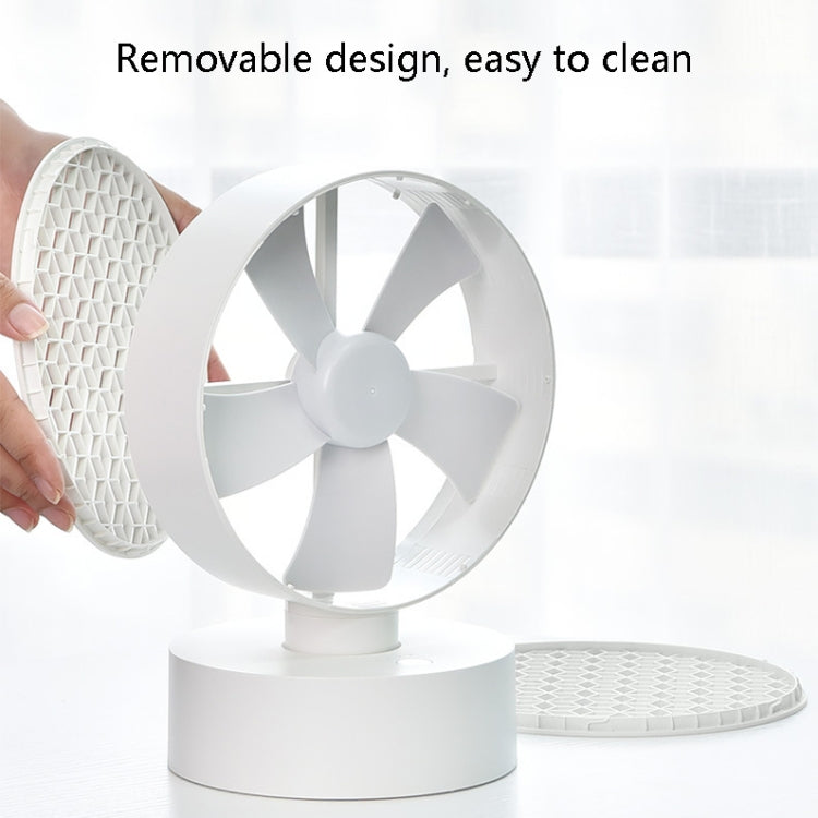 02557 Shaking Head Desktop Small Fan Home USB Rechargeable Portable Fan(White)