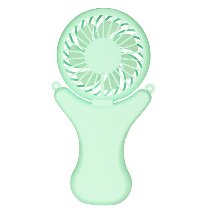 Lazy Hanging Neck Portable Fan USB Rechargeable Handheld Folding Fan(Green)