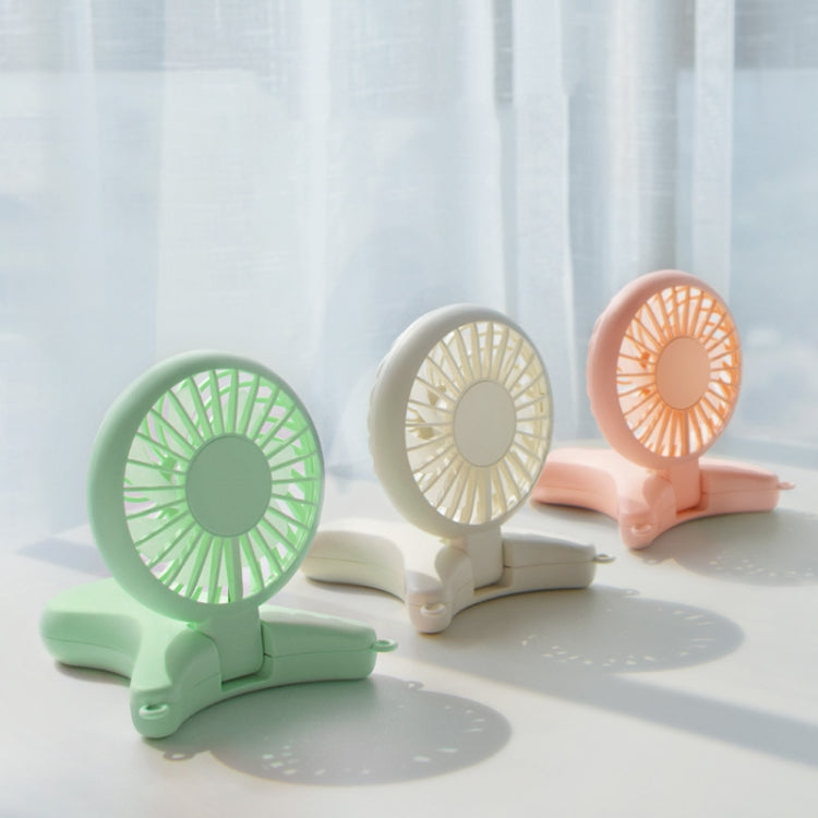 Lazy Hanging Neck Portable Fan USB Rechargeable Handheld Folding Fan(Green)