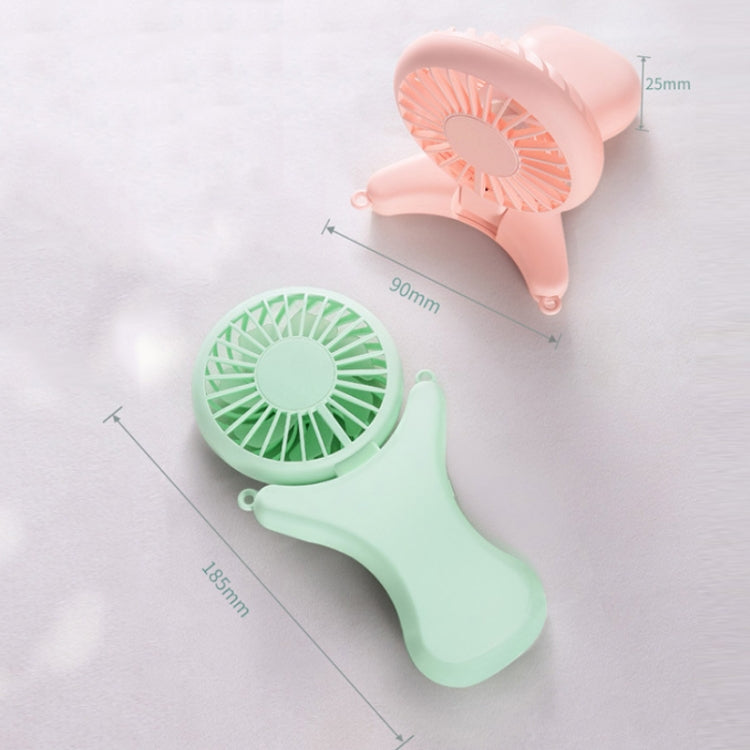 Lazy Hanging Neck Portable Fan USB Rechargeable Handheld Folding Fan(Green)