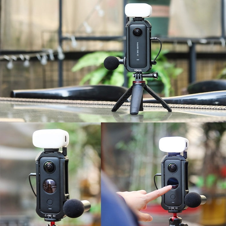Ulanzi 360 One X 2 Metal Camera Vertical Cage Protection Frame with Cold Shoe for Insta360 One X-2