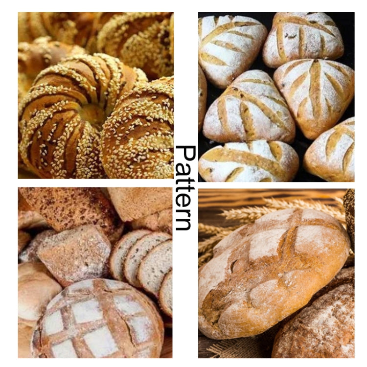 Bread Baguette Round Knife Wooden Double-Sided Bread Trimming Knife With 5 Blades, Specification: Pattern 2 Flower Pear Wood