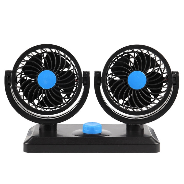 Car Fan Portable Mini Adjustable Car Double-Headed Electric Fan, Colour: Blue USB Universal