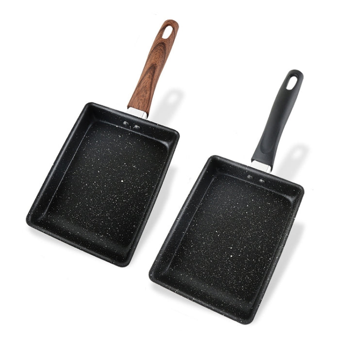 JBY-6658 Small Frying Pan Tamagoyaki Pan Maifanshi Non-Stick Frying Pan Square Omelette Pan,Size: Large(Imitation Wood Grain Handle)