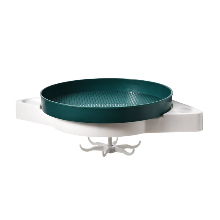 YZ-1766 Bathroom Rotation Punch-Free Rack Wall Hanging Wall Corner Storage Tripod, Style: Single Layer (Ink Green)