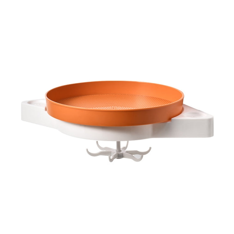 YZ-1766 Bathroom Rotation Punch-Free Rack Wall Hanging Wall Corner Storage Tripod, Style: Single Layer (Vital Orange)