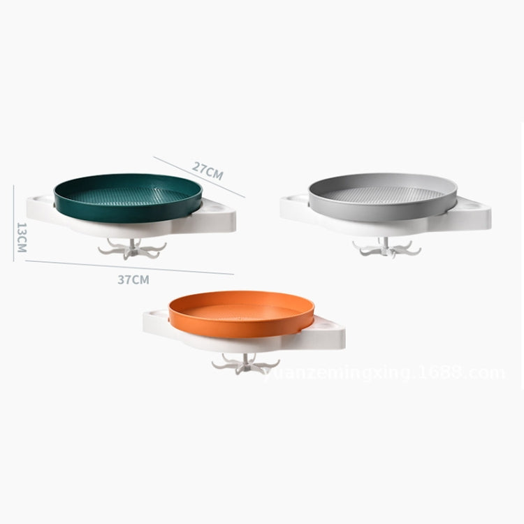 YZ-1766 Bathroom Rotation Punch-Free Rack Wall Hanging Wall Corner Storage Tripod, Style: Single Layer (Vital Orange)
