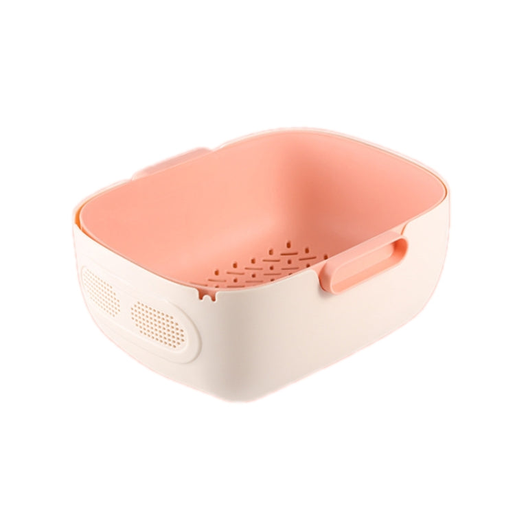 Double-Layer Hollow Fruit Bowl Household Kitchen Vegetable Washing And Draining Basket
