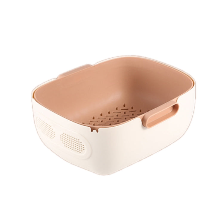 Double-Layer Hollow Fruit Bowl Household Kitchen Vegetable Washing And Draining Basket