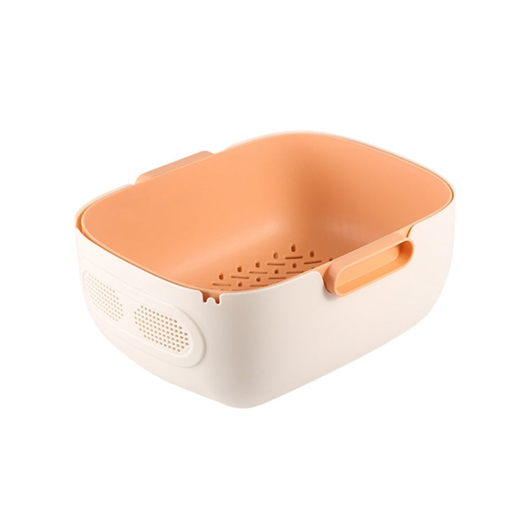 Double-Layer Hollow Fruit Bowl Household Kitchen Vegetable Washing And Draining Basket