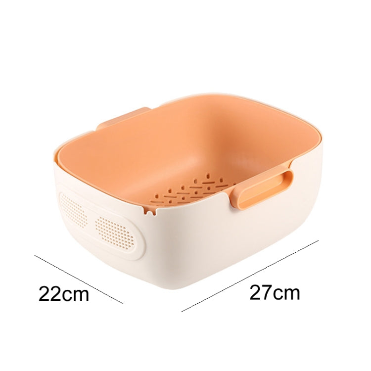 Double-Layer Hollow Fruit Bowl Household Kitchen Vegetable Washing And Draining Basket