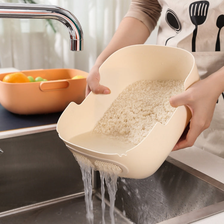 Double-Layer Hollow Fruit Bowl Household Kitchen Vegetable Washing And Draining Basket