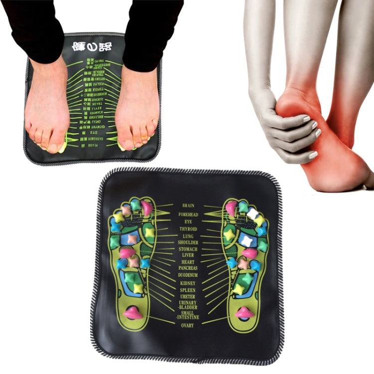 35  x 35cm 2 PCS Foot Massage Pad Walking Stone Foot And Leg Pain Relief Physical Therapy And Health Care Acupressure Pad(English Version)