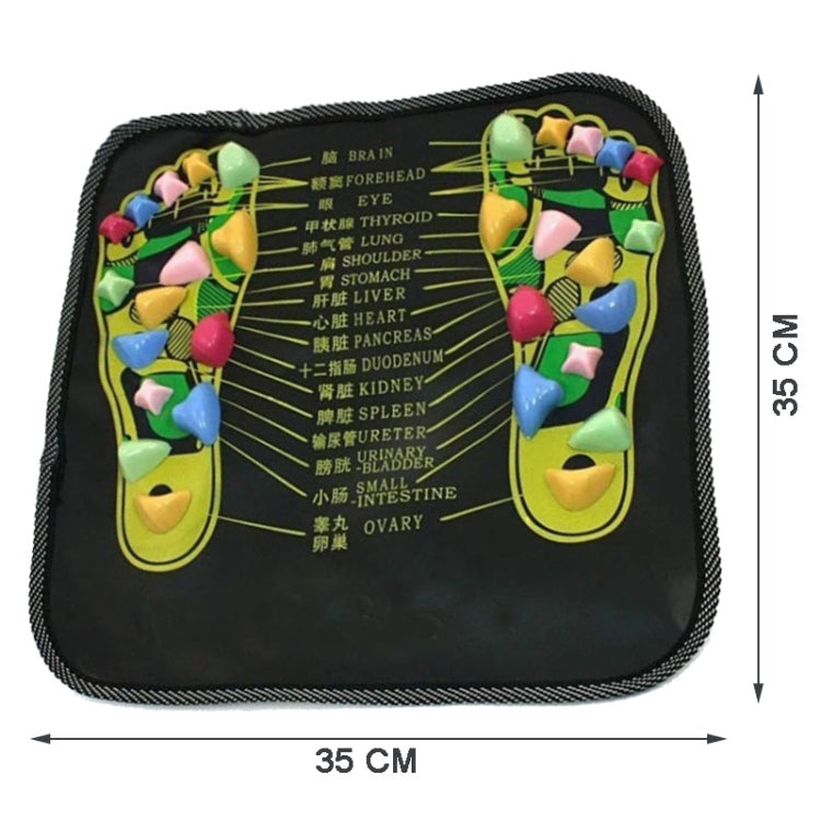 35  x 35cm 2 PCS Foot Massage Pad Walking Stone Foot And Leg Pain Relief Physical Therapy And Health Care Acupressure Pad(English Version)