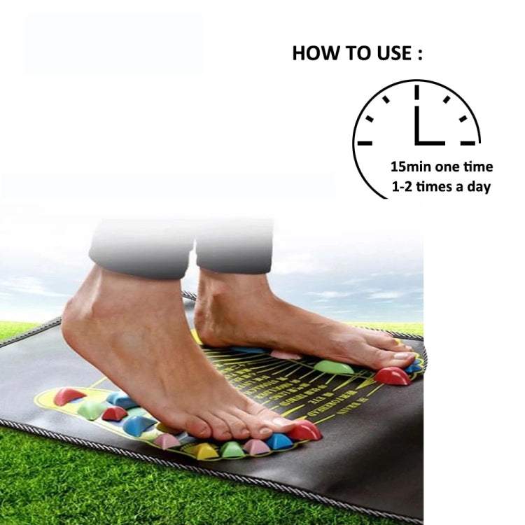 35  x 35cm 2 PCS Foot Massage Pad Walking Stone Foot And Leg Pain Relief Physical Therapy And Health Care Acupressure Pad(English Version)