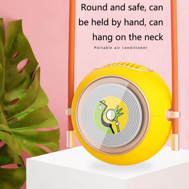 X01 Magic Bean Hanging Neck Small Fan Student Mini USB Handheld Portable Fan(Pretty Yellow)