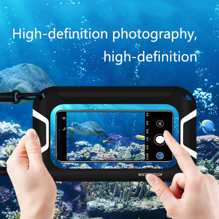 XSFSD-02 TPU Waterproof Mobile Phone Bag Diving Cover Outdoor Transparent Photo Swimming Bag(Black)