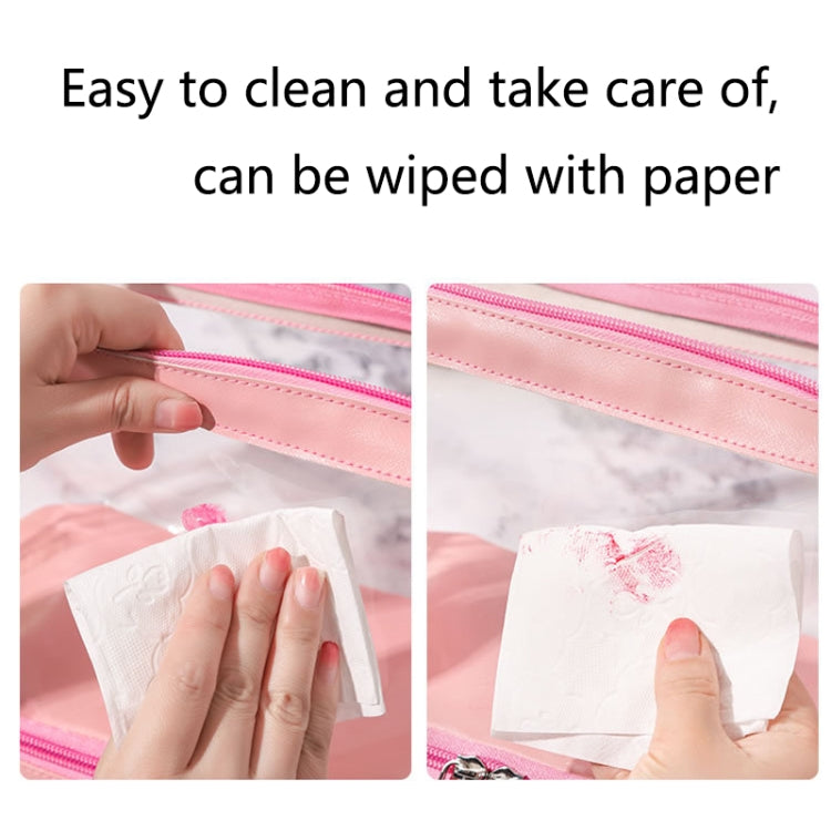 2 PCS Large-Capacity Dry And Wet Separation Waterproof Wash Transparent Bag Travel Cosmetic Storage Bag(Transparent gray)