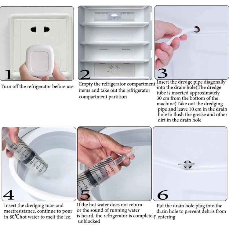 3 PCS 4 in 1 Set Refrigerator Dredge Drain Hole Dredge Tool Refrigerator Water Hole Blocked Drainage Tool