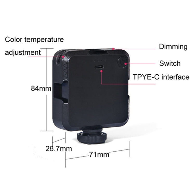 W64 Clip Type USB Rechargeable Video Conference Fill Light Without Suction Cup Specificationï¼š(Single Light)