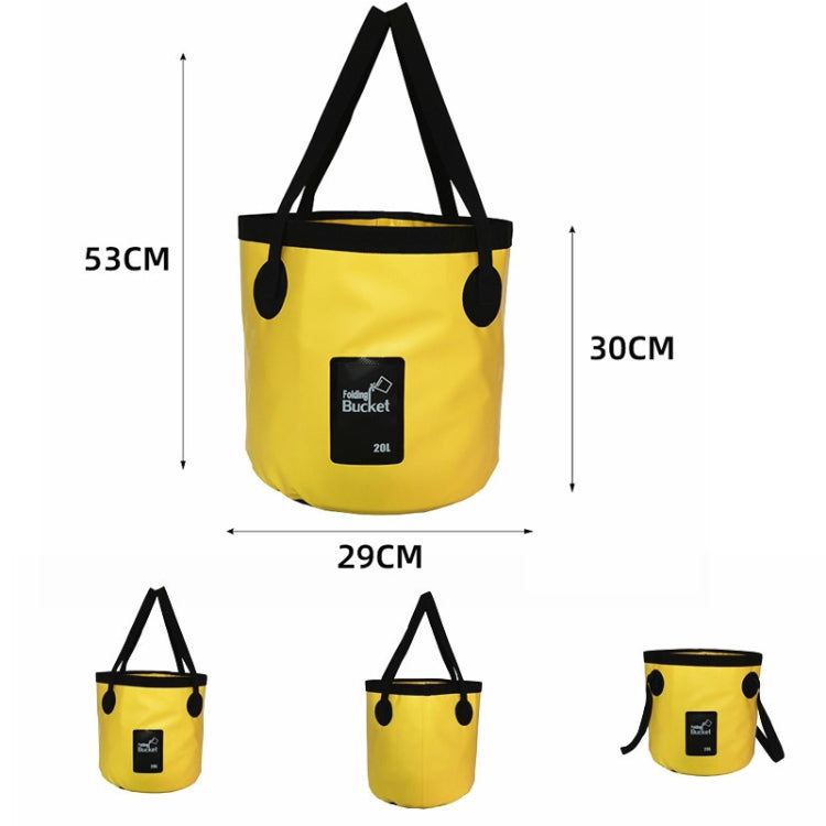2 PCS PVC Folding Outdoor Bucket Car Portable Fishing Bucket, Size: 20L
