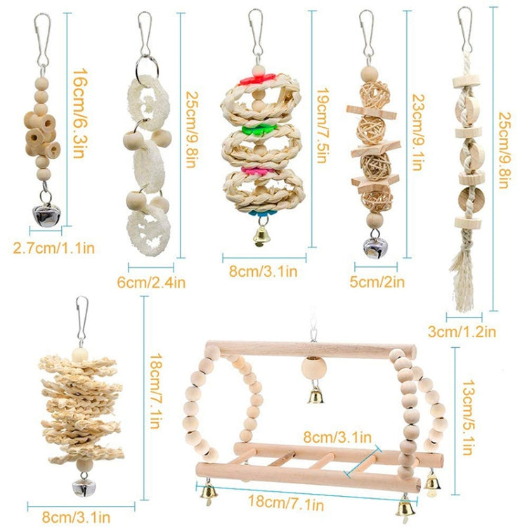 7 PCS/Set MT0001 Pet Parrot Toy Bird Swing Climbing Ladder Stand