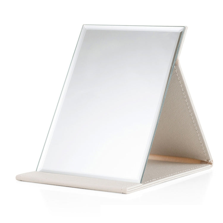 3 PCS Folding Portable High-definition Makeup Mirror PU Leather Desktop Vanity Mirror,Size: Extra Large (White)