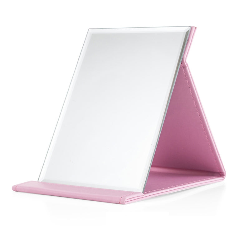 3 PCS Folding Portable High-definition Makeup Mirror PU Leather Desktop Vanity Mirror,Size: Extra Large (Pink)