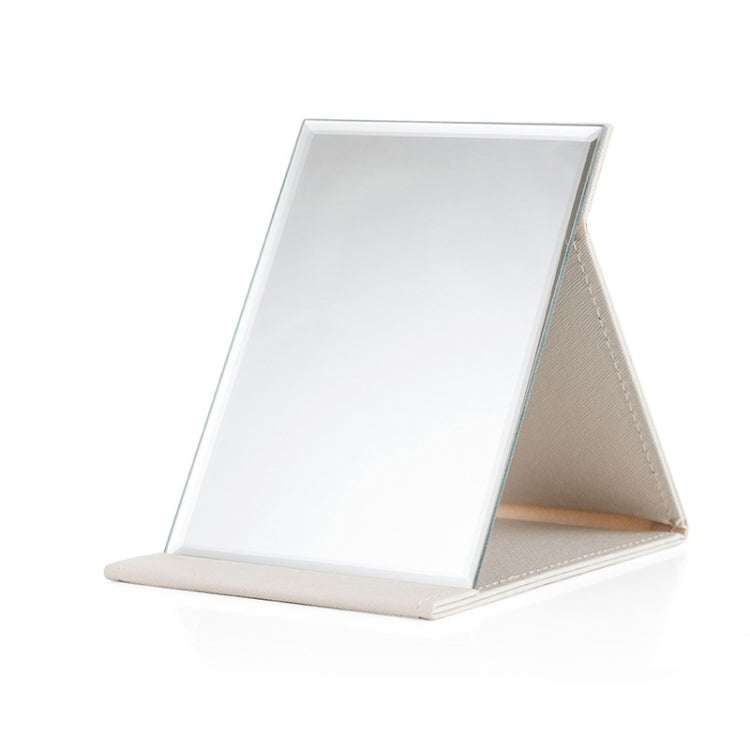 3 PCS Folding Portable High-definition Makeup Mirror PU Leather Desktop Vanity Mirror,Size: Large (White)