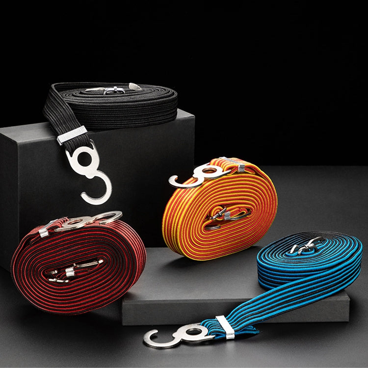2 PCS Motorcycle Bicycle Trunk Bundle Tape Pull Goods Straps Elastic Rope Rubber Band Luggage Rope, Colour: 2m (Black Blue)