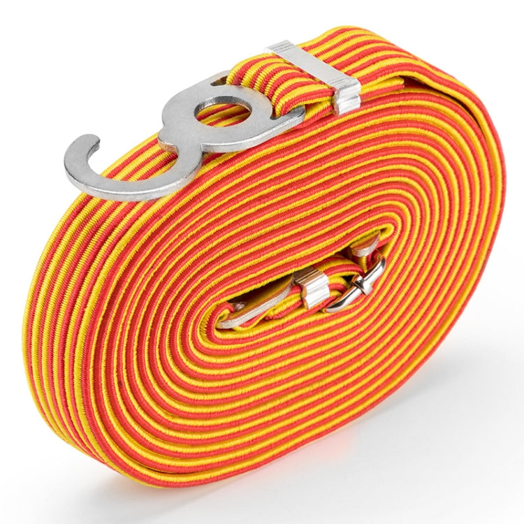 2 PCS Motorcycle Bicycle Trunk Bundle Tape Pull Goods Straps Elastic Rope Rubber Band Luggage Rope, Colour: 4m (Red Yellow)