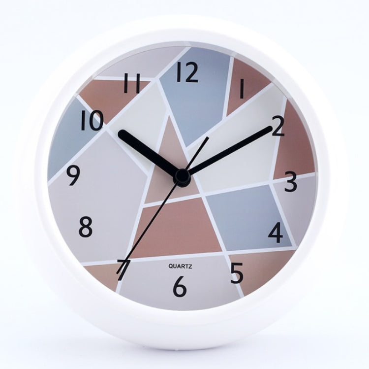 Round Waterproof Wall Clock Kitchen And Bathroom Desktop Clock Ornaments(White)