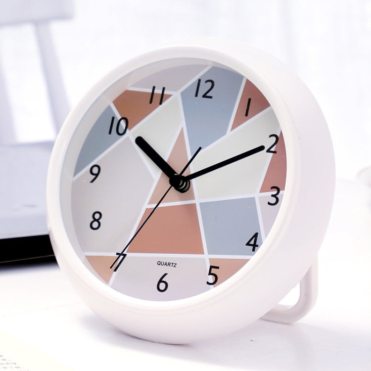 Round Waterproof Wall Clock Kitchen And Bathroom Desktop Clock Ornaments(White)