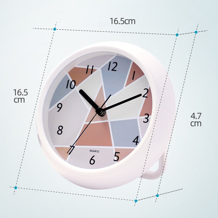 Round Waterproof Wall Clock Kitchen And Bathroom Desktop Clock Ornaments(White)