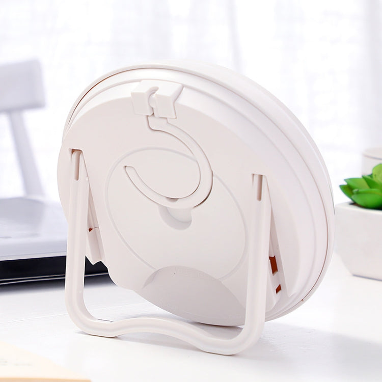Round Waterproof Wall Clock Kitchen And Bathroom Desktop Clock Ornaments(White)