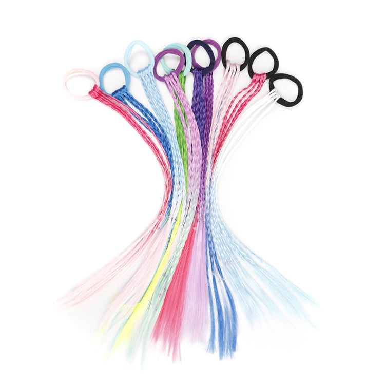 10 PCS Color Children Little Braids Hair Tie Ponytail Performance Color Little Braids(Ramdom Color Delivery)