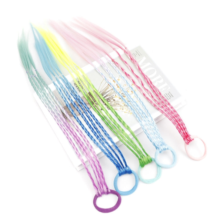 10 PCS Color Children Little Braids Hair Tie Ponytail Performance Color Little Braids(Ramdom Color Delivery)