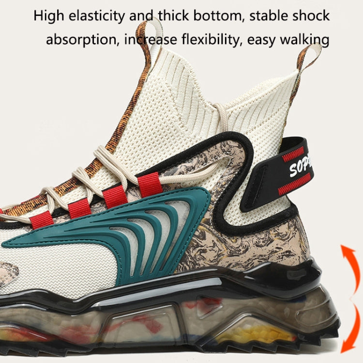 1925 Flying Knit Breathable High-Top Sports Men Shoes Clunky Sneaker, Size: 39
