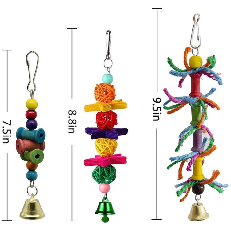 10 PCS/Set MT0008 Pet Parrot Ladder Mirror Bell String Toy Set