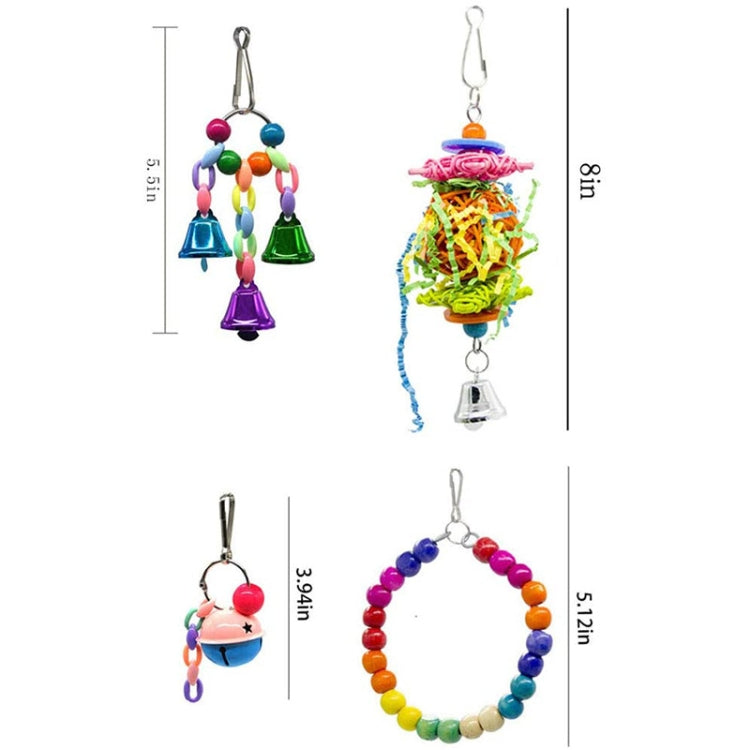 10 PCS/Set MT0008 Pet Parrot Ladder Mirror Bell String Toy Set