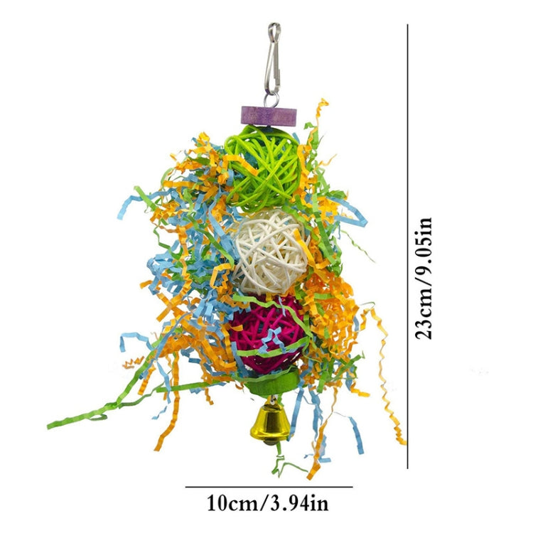 MT0005 Sepak Takraw Bamboo Net Brushed Grass Parrot Bird Bite Set Toy(3 PCS/Set)