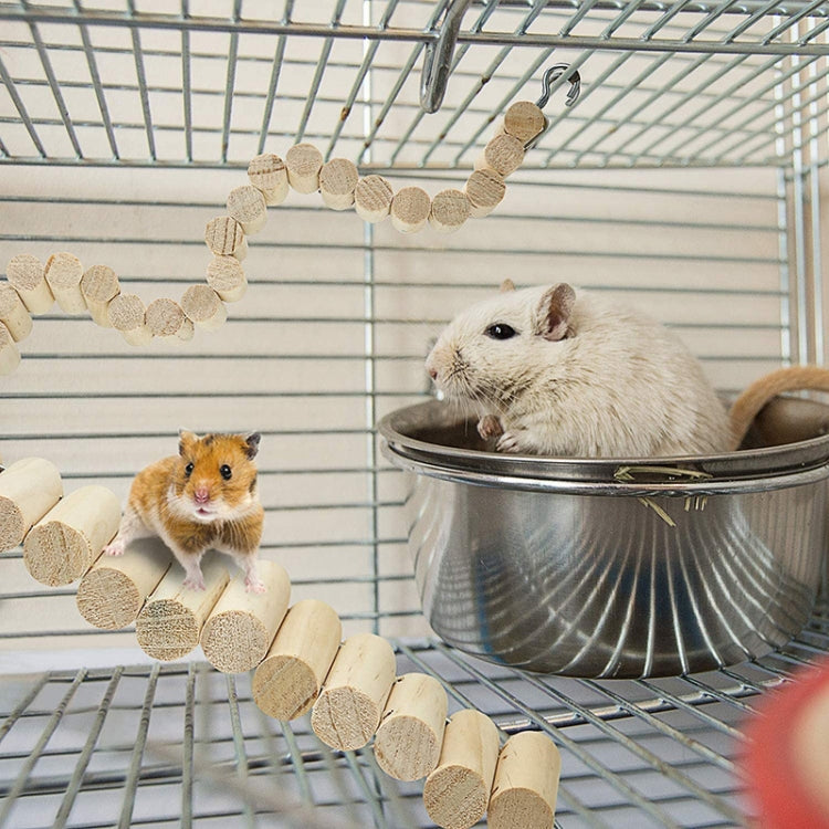 2 PCS/Set MT0011 Parrot Hamster Round Wooden Plank Road Soft Ladder Toy, Colour: Wood