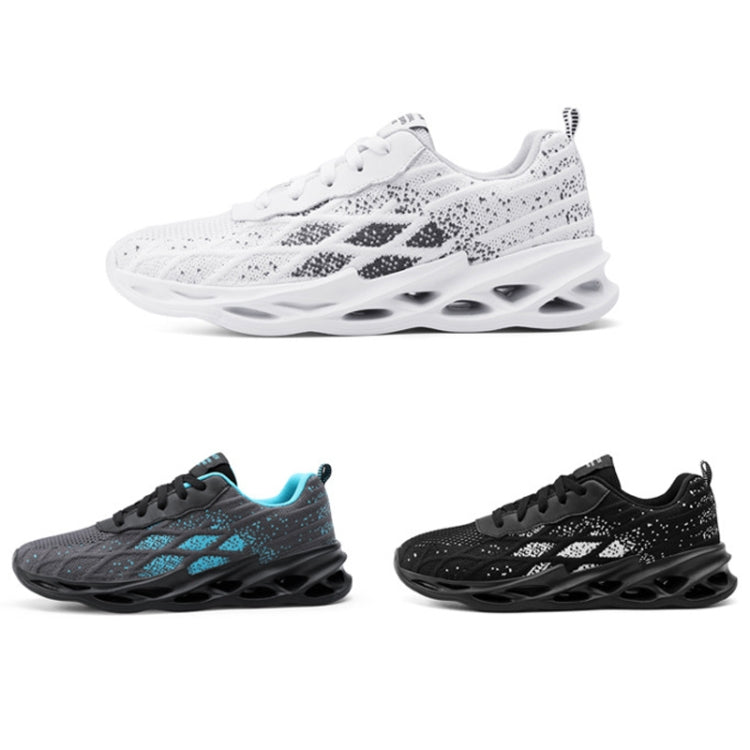 Summer Flying Knit Sports Men Shoes Lightweight Breathable Mesh Casual Shoes, Size: 39(White)