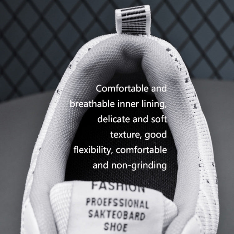 Summer Flying Knit Sports Men Shoes Lightweight Breathable Mesh Casual Shoes, Size: 39(White)