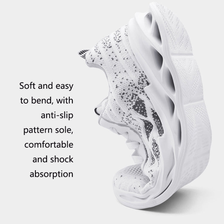 Summer Flying Knit Sports Men Shoes Lightweight Breathable Mesh Casual Shoes, Size: 39(White)