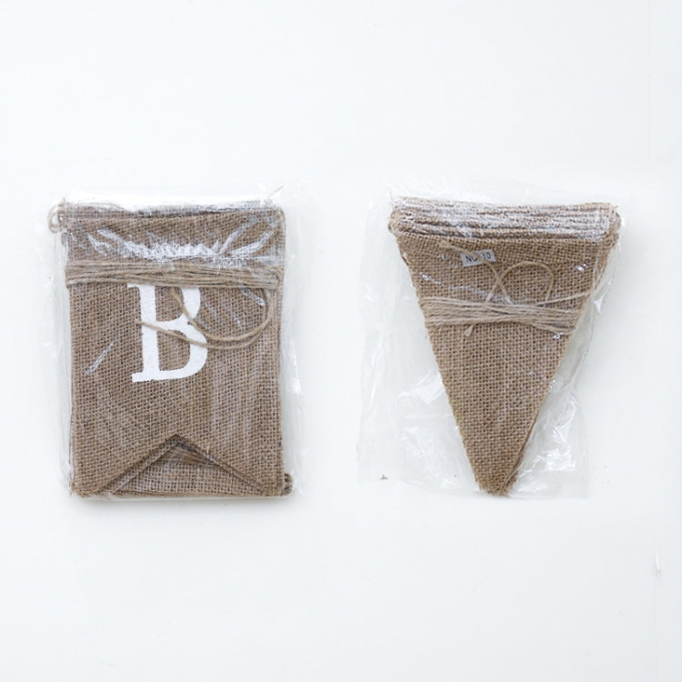 2 PCS Swallowtail Burlap First Birthday Flags Mori Series Party Flags Specification: Burlap Triangle Flag (Candy Colored)